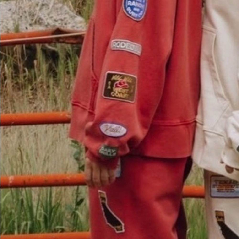 Red Graphic Sweatshirt and Pants Set